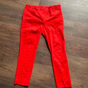 Very red comfy cotton slacks, size 6, like new